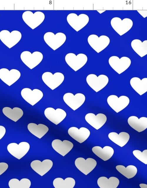 2″ Cobalt Blue and White Hearts Fabric