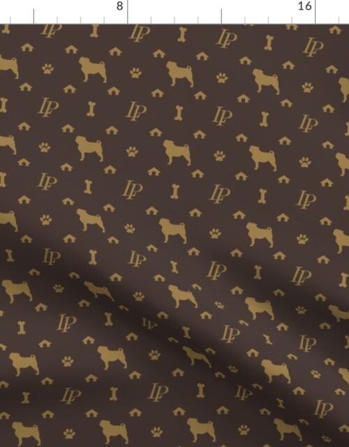 Louis Pug Face Luxury Dog Pattern Fabric