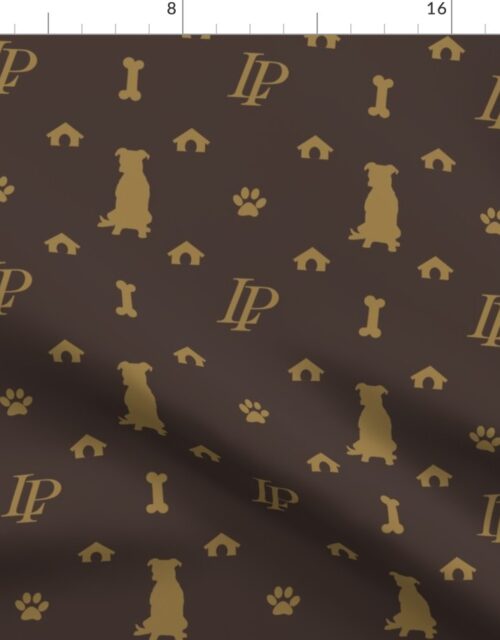 Louis Pitbull Luxury Dog Bling Pattern Fabric