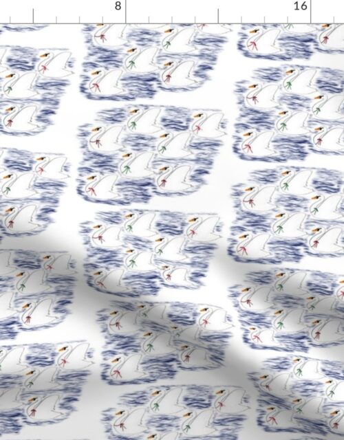 12 Days of Christmas 7 Swans A-Swimming Fabric