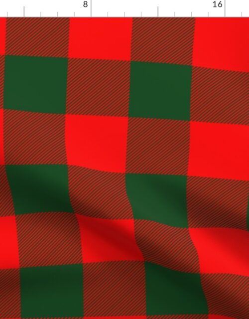 Jumbo Holly Red and Balsam Green Christmas Country Cabin Buffalo Check Fabric