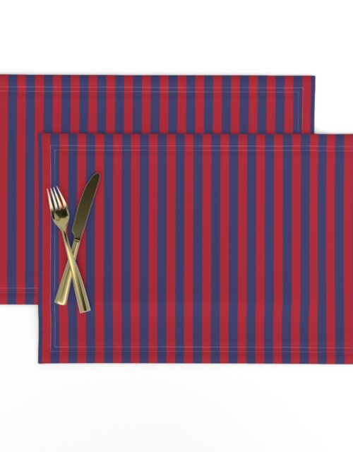 Small Red and Blue USA American Flag Vertical Stripes Placemats