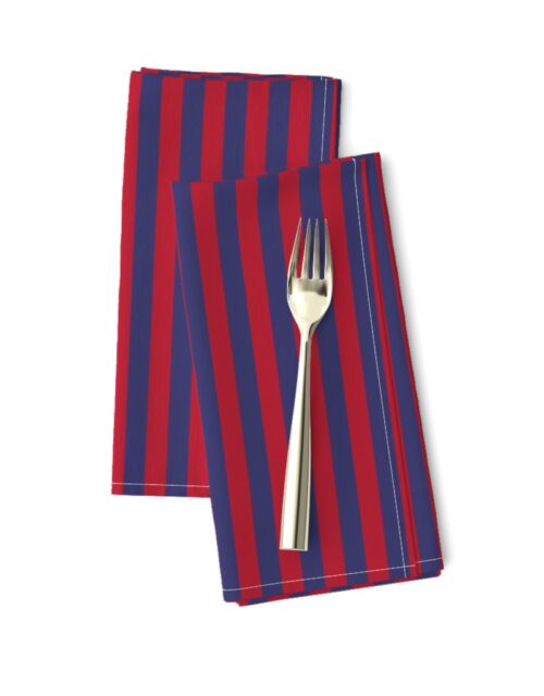 Small Red and Blue USA American Flag Vertical Stripes Dinner Napkins
