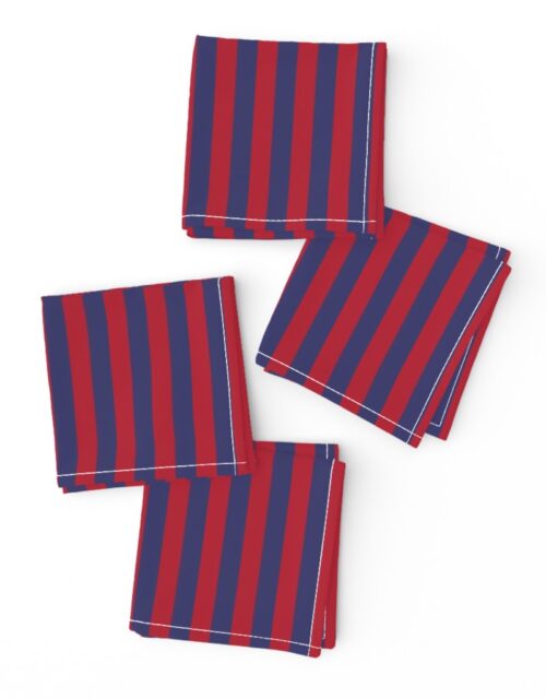 Small Red and Blue USA American Flag Vertical Stripes Cocktail Napkins