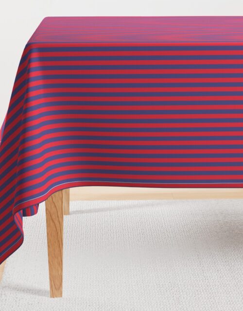 Small Red and Blue USA American Flag Vertical Stripes Rectangular Tablecloth