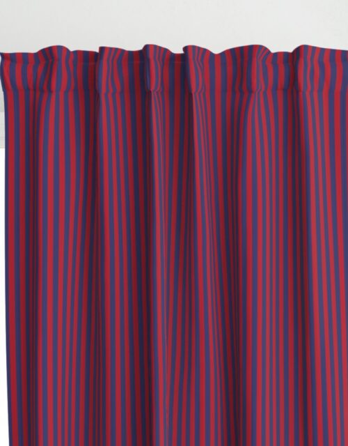 Small Red and Blue USA American Flag Vertical Stripes Curtains