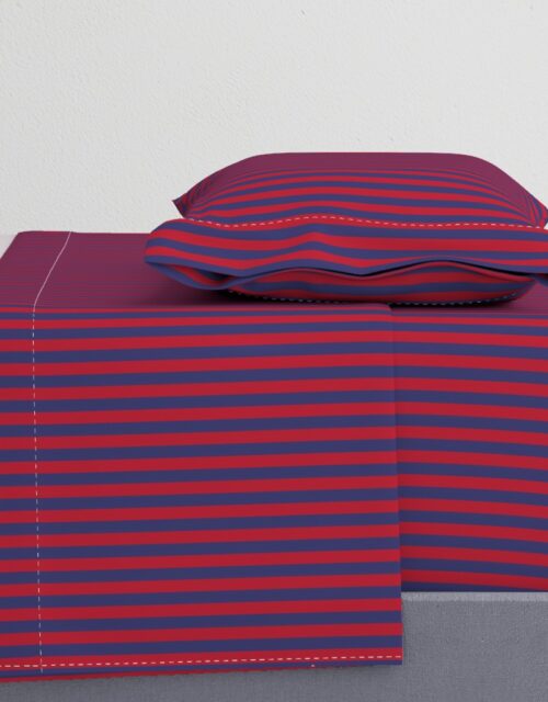 Small Red and Blue USA American Flag Vertical Stripes Sheet Set