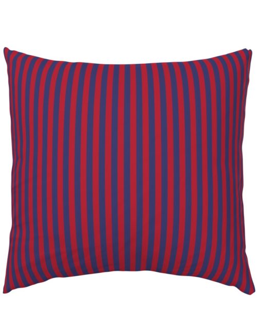 Small Red and Blue USA American Flag Vertical Stripes Euro Pillow Sham