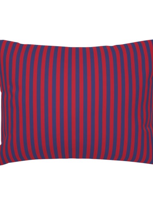 Small Red and Blue USA American Flag Vertical Stripes Standard Pillow Sham