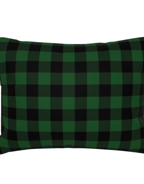 Original Forest Green and Black Rustic Cowboy Cabin Buffalo Check Standard Pillow Sham
