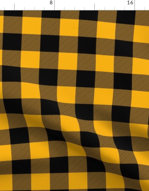 Original Goldenrod Yellow and Black Rustic Cowboy Cabin Buffalo Check Fabric