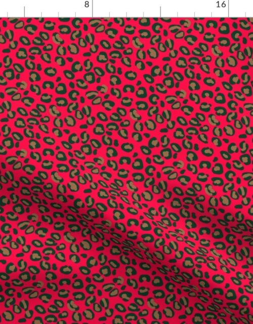 Deep Pink Rose Velvet Spotted Leopard Animal Print Pattern Fabric
