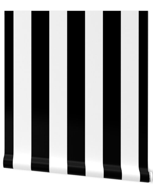Black and White Circus Big Top 3″ Vertical Stripes Wallpaper