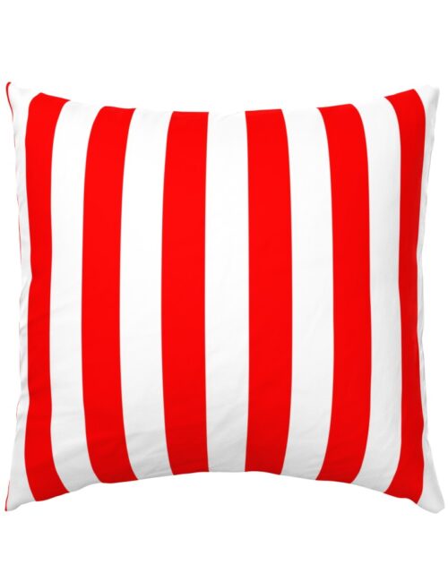 Red and White Wide 2-inch Cabana Tent Vertical Stripes Euro Pillow Sham