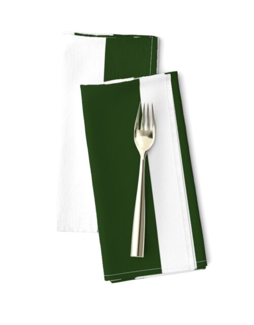 Forest Green and White Jumbo 3-inch Circus Big Top Vertical Stripes Dinner Napkins