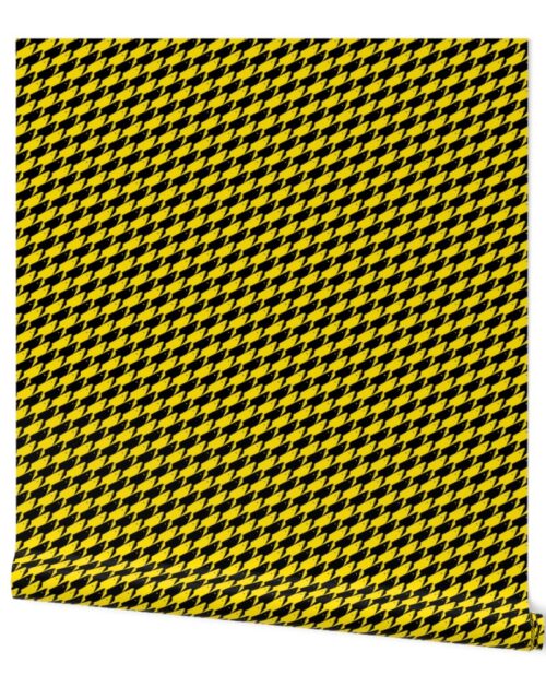 Sharkstooth Sharks Pattern Repeat in Black and Yellow Wallpaper