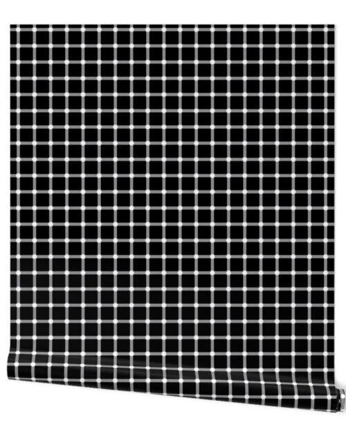 Black and White Optical Square Grid IIllusion Wallpaper