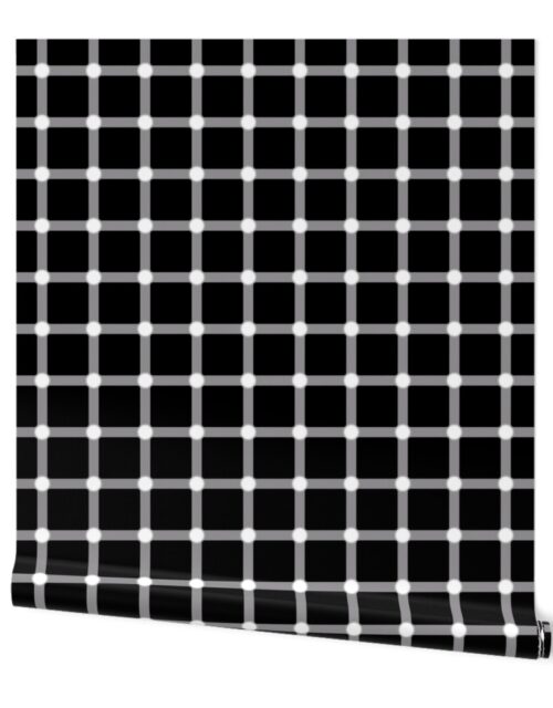 Small Black and White Optical Square Grid IIllusion Wallpaper