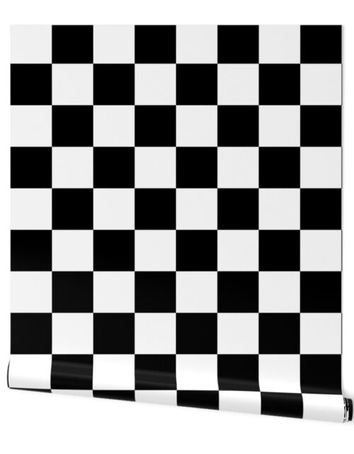Black and White Checkerboard 3 inch-Check Wallpaper