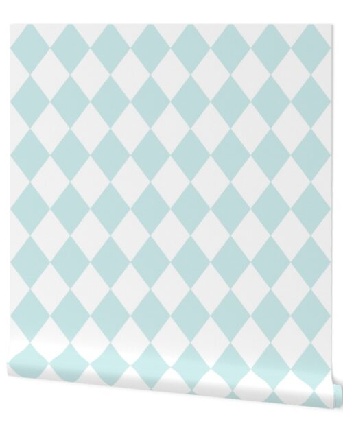 Blue Lily Diamond Pattern Wallpaper