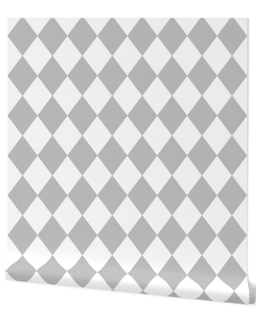 Grey Fog Small Modern Diamond Pattern Wallpaper
