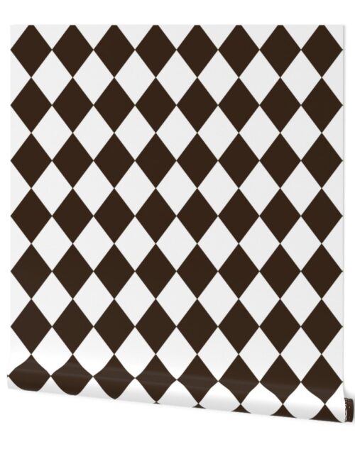 Coco Brown Modern Diamond Pattern Wallpaper