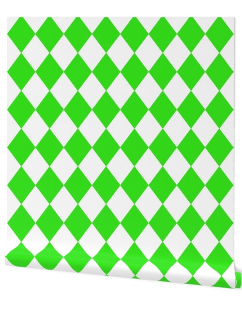 Margarita Lime Modern Diamond Pattern Wallpaper