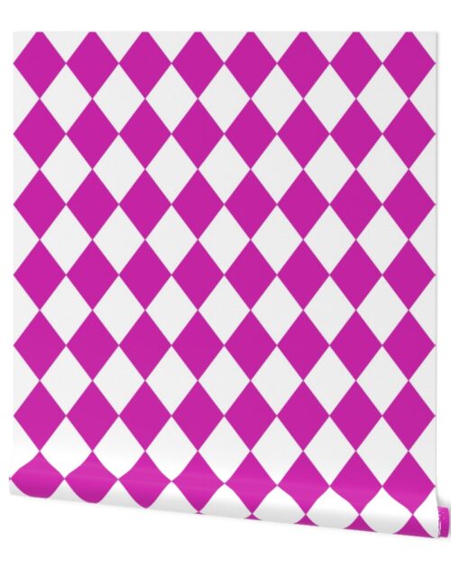 Hot Pink Modern Diamond Pattern Wallpaper