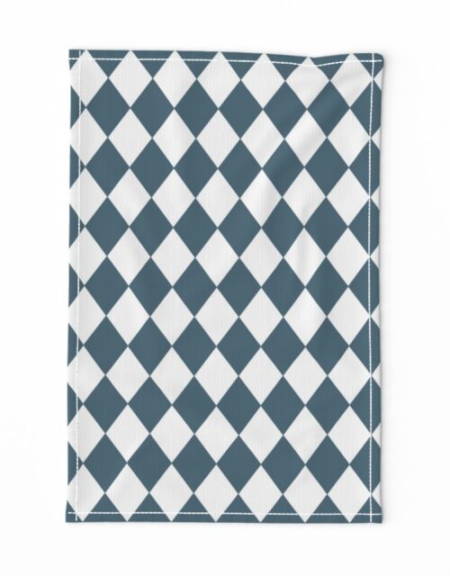 Bluestone Blue Small Modern Diamond Pattern Tea Towel