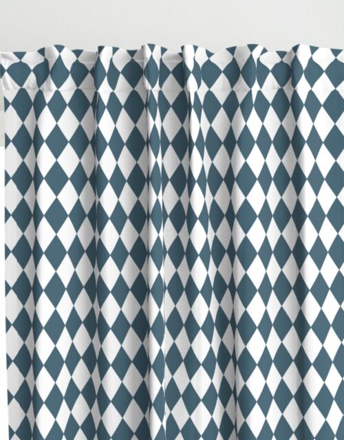 Bluestone Blue Small Modern Diamond Pattern Curtains