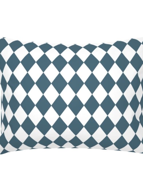 Bluestone Blue Small Modern Diamond Pattern Standard Pillow Sham