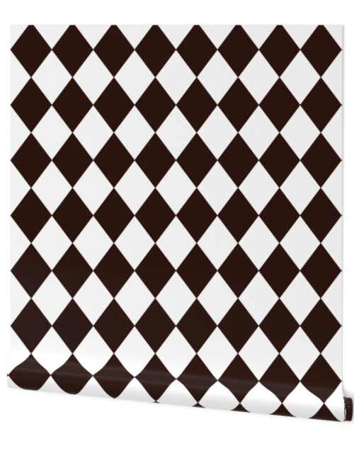 Coffee Chicory Modern Diamond Pattern Wallpaper