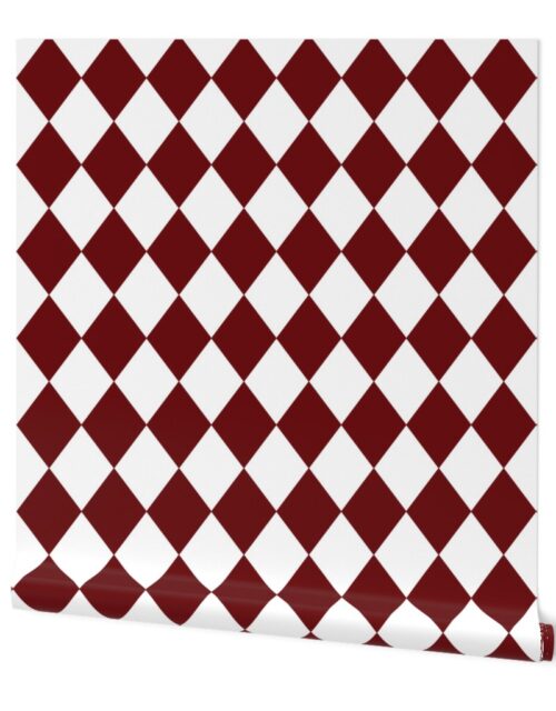 Merlot Red Modern Diamond Pattern Wallpaper