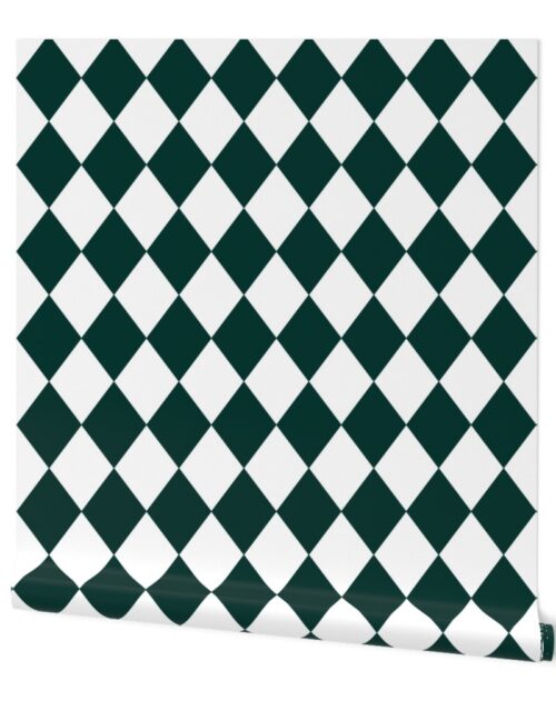 Forest Biome Green Modern Diamond Pattern Wallpaper