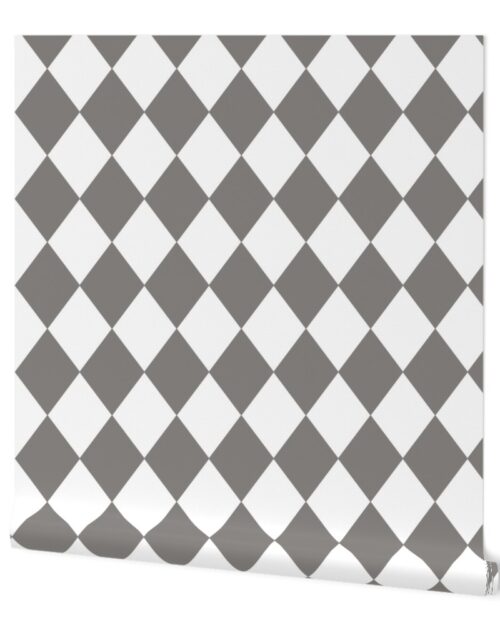 Frost Gray Modern Diamond Pattern Wallpaper