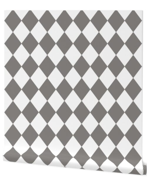 Frost Gray Small Modern Diamond Pattern Wallpaper