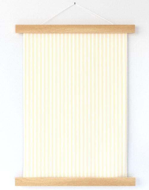 Classic Small Buttercup Yellow Pastel Butter French Mattress Ticking Double Stripes Wall Hanging