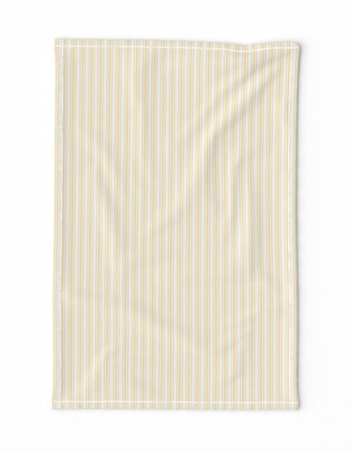 Classic Small Buttercup Yellow Pastel Butter French Mattress Ticking Double Stripes Tea Towel