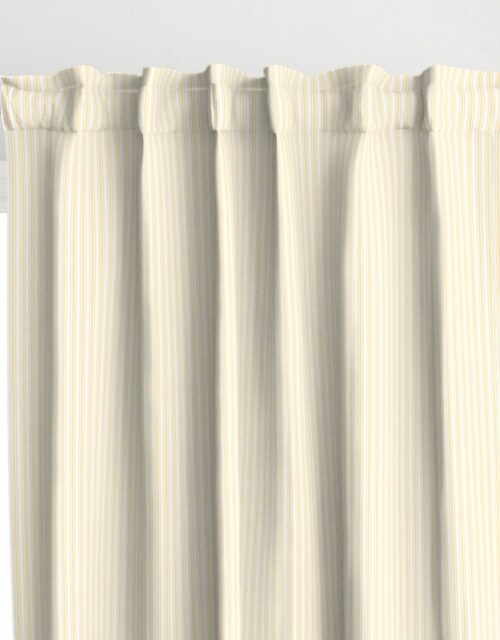 Classic Small Buttercup Yellow Pastel Butter French Mattress Ticking Double Stripes Curtains