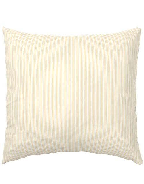 Classic Small Buttercup Yellow Pastel Butter French Mattress Ticking Double Stripes Euro Pillow Sham
