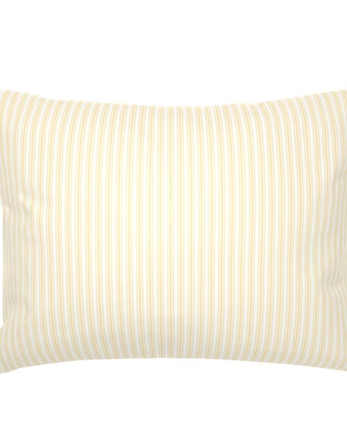 Classic Small Buttercup Yellow Pastel Butter French Mattress Ticking Double Stripes Standard Pillow Sham