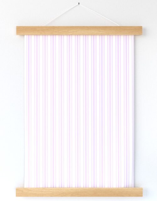 Trendy Large Orchid Lilac  Pastel Purple French Mattress Ticking Double Stripes Wall Hanging