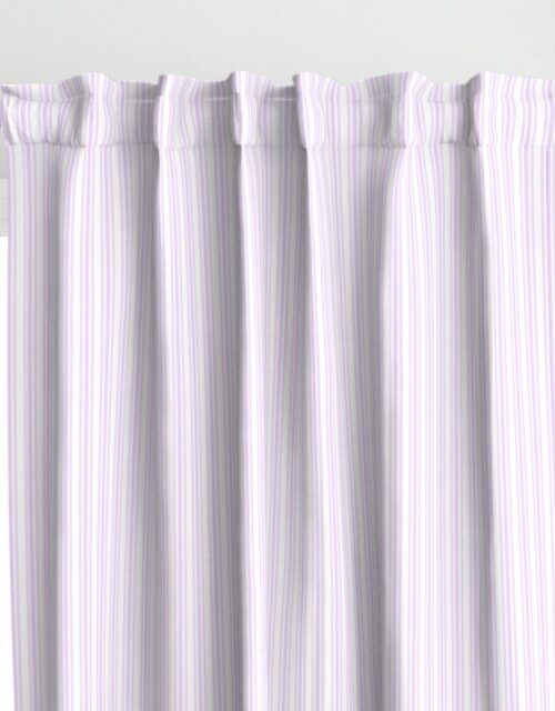 Trendy Large Orchid Lilac  Pastel Purple French Mattress Ticking Double Stripes Curtains