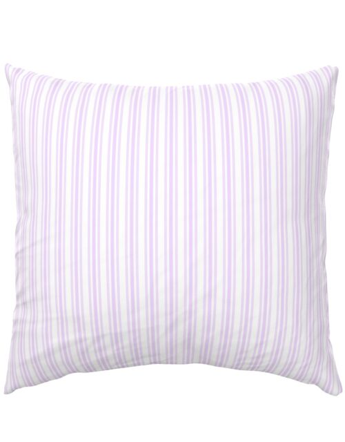 Trendy Large Orchid Lilac  Pastel Purple French Mattress Ticking Double Stripes Euro Pillow Sham