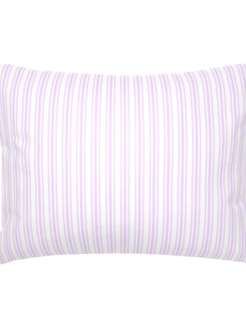 Trendy Large Orchid Lilac  Pastel Purple French Mattress Ticking Double Stripes Standard Pillow Sham