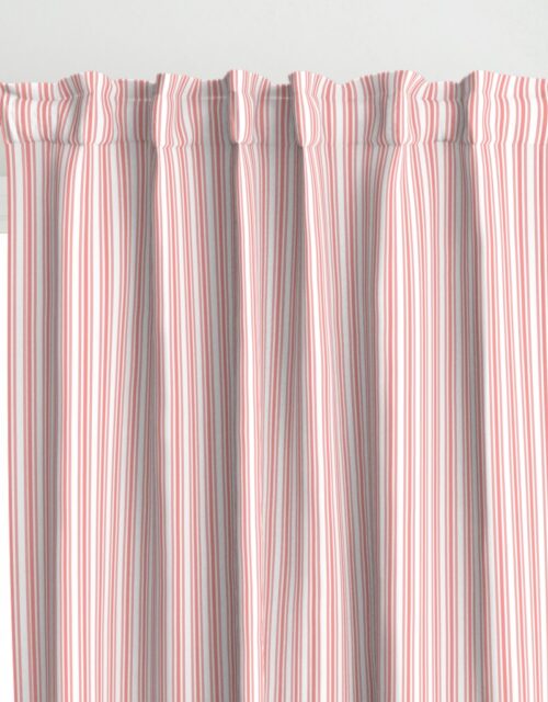 Trendy Large Coral Rose Pastel Coral French Mattress Ticking Double Stripes Curtains