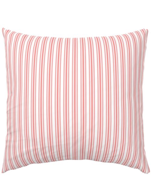 Trendy Large Coral Rose Pastel Coral French Mattress Ticking Double Stripes Euro Pillow Sham