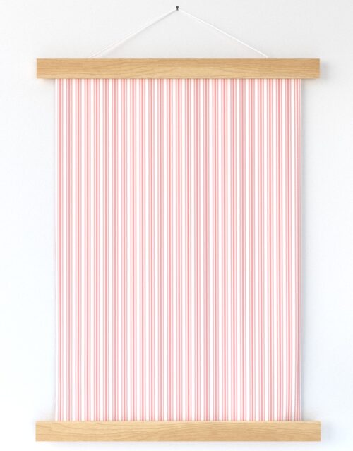 Classic Small Coral Rose Pastel Coral French Mattress Ticking Double Stripes Wall Hanging