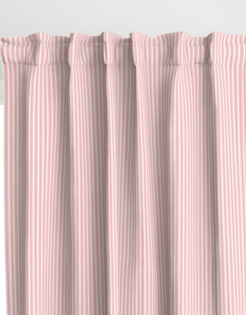 Classic Small Coral Rose Pastel Coral French Mattress Ticking Double Stripes Curtains