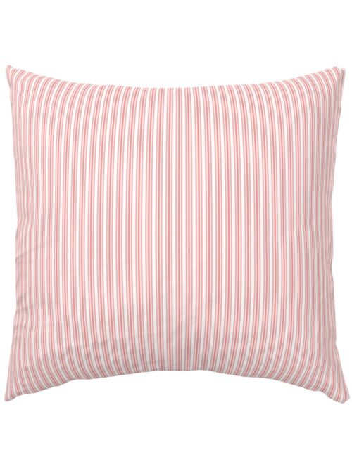Classic Small Coral Rose Pastel Coral French Mattress Ticking Double Stripes Euro Pillow Sham